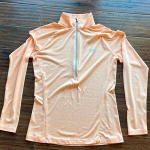 Under Armour Women's Pastel Orange Half -Zip Heatgear Top Medium